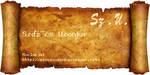Szűcs Uzonka névjegykártya